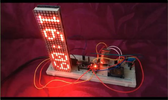 Arduino Bluetooth Kontroll Dot Matrix Ekranl Saat (max7219)